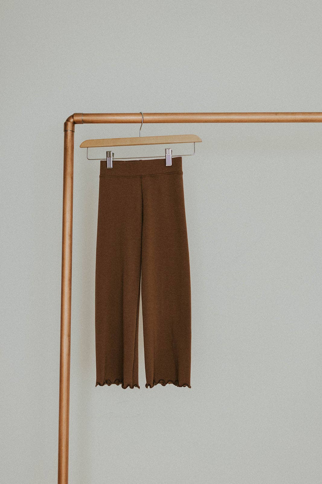 Jax & Lennon Kids Lettuce Hem Pants || Cocoa Brown