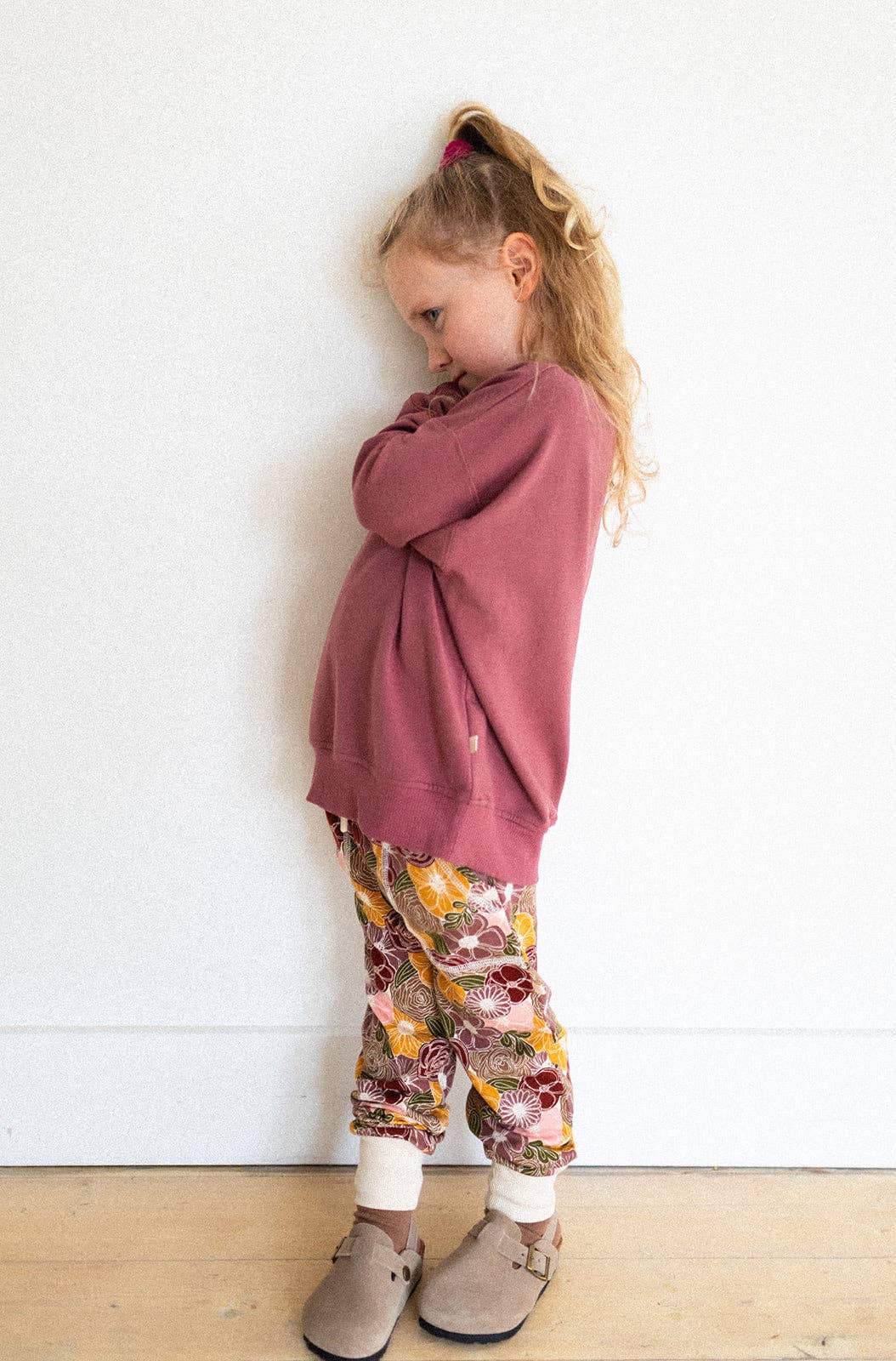 Jax & Lennon Kids Terry Relaxed Crew || Dusty Fig