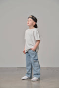 Little Bipsy Cargo Denim Straight Leg ||  Light Wash