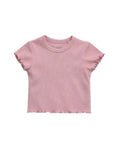 Little Bipsy Ribbed Lettuce Trim Tee || Dusty Rosewood