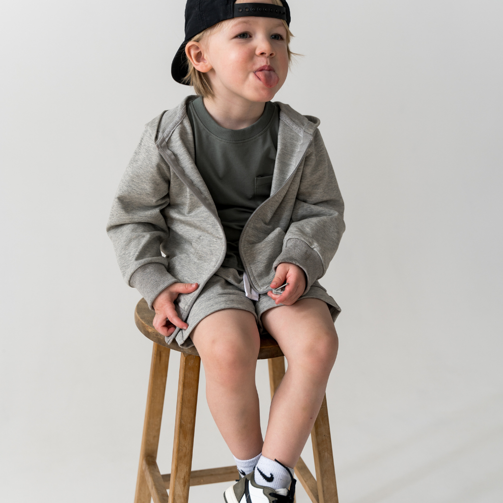 Swizz Essential Zip Up Hoodie || Heather Gray