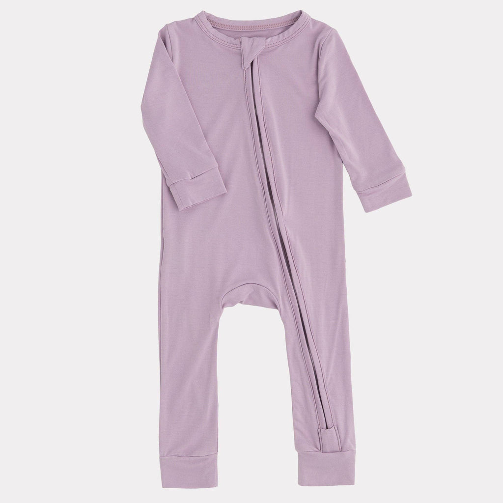 Pip + Phee Bamboo Zip Footless || Iced Lavendar
