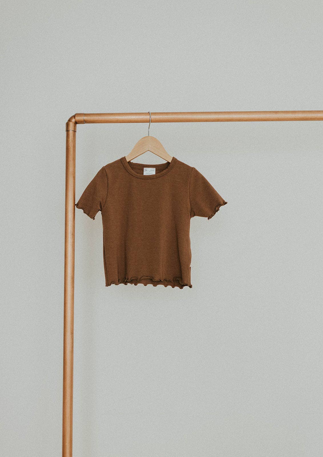 Jax & Lennon Kids Lettuce Hem Tee || Cocoa Brown