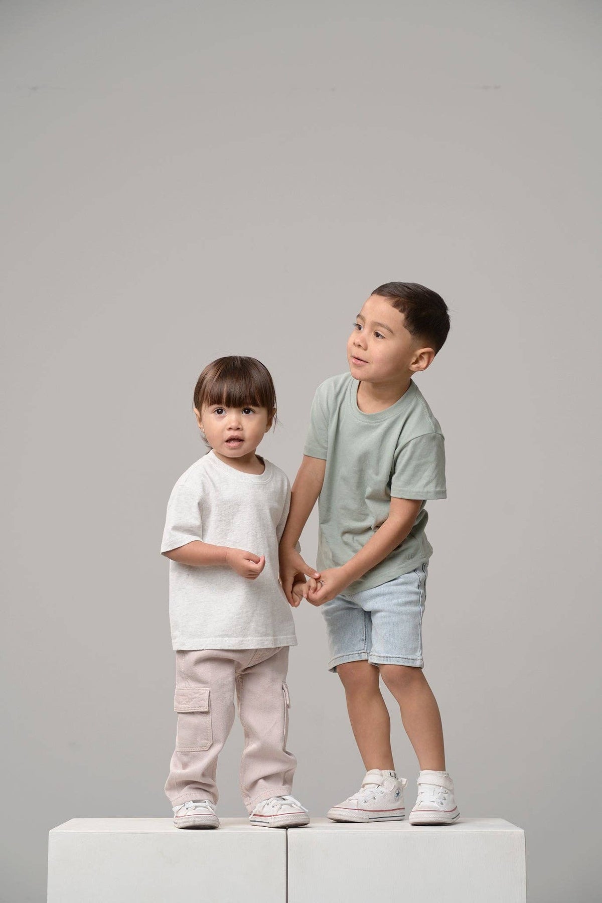 Little Bipsy Cargo Denim Straight Leg || Soft Pink Wash