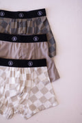 Forever French Baby Bamboo Boxers (3 Pack)  || Checkerboard & Faded Brown Checkerboard