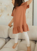 Jax & Lennon Kids Ribbed Peplum Tee || Copper Blush