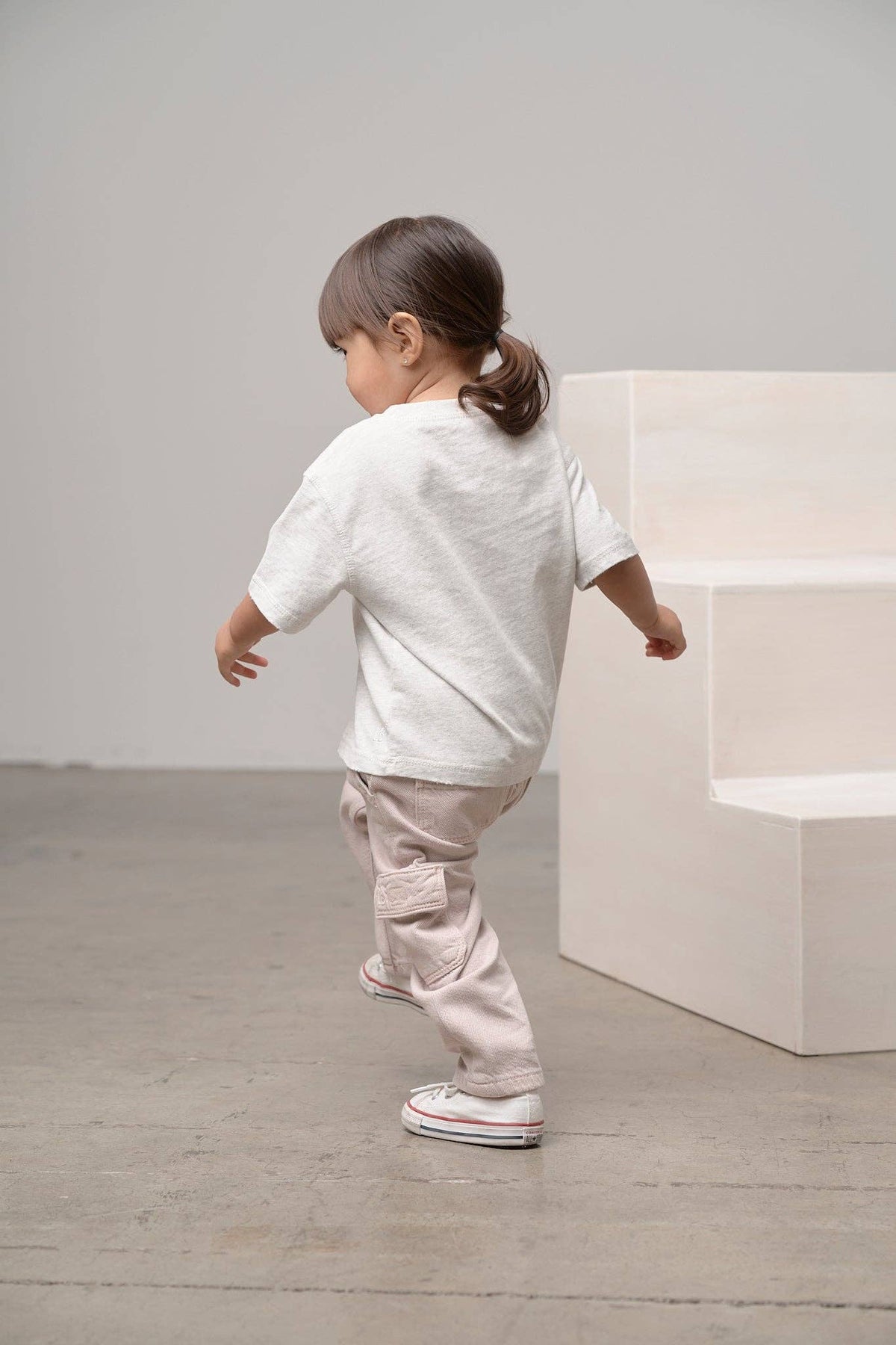 Little Bipsy Cargo Denim Straight Leg || Soft Pink Wash