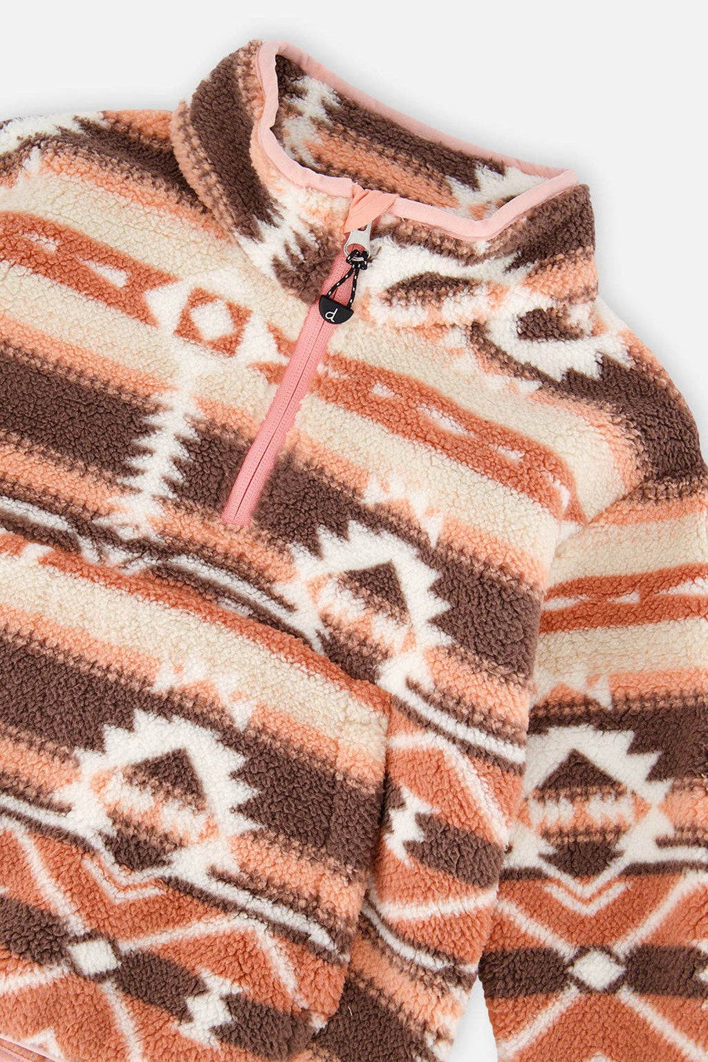 Deux Par Deux Mid-Season Plush Pullover Jacket || Aztec Pink