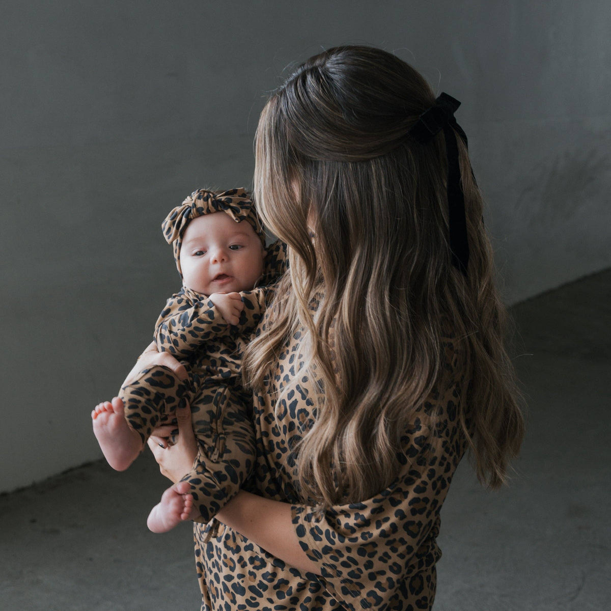 Forever French Baby Bamboo Zip Pajamas || Leopard