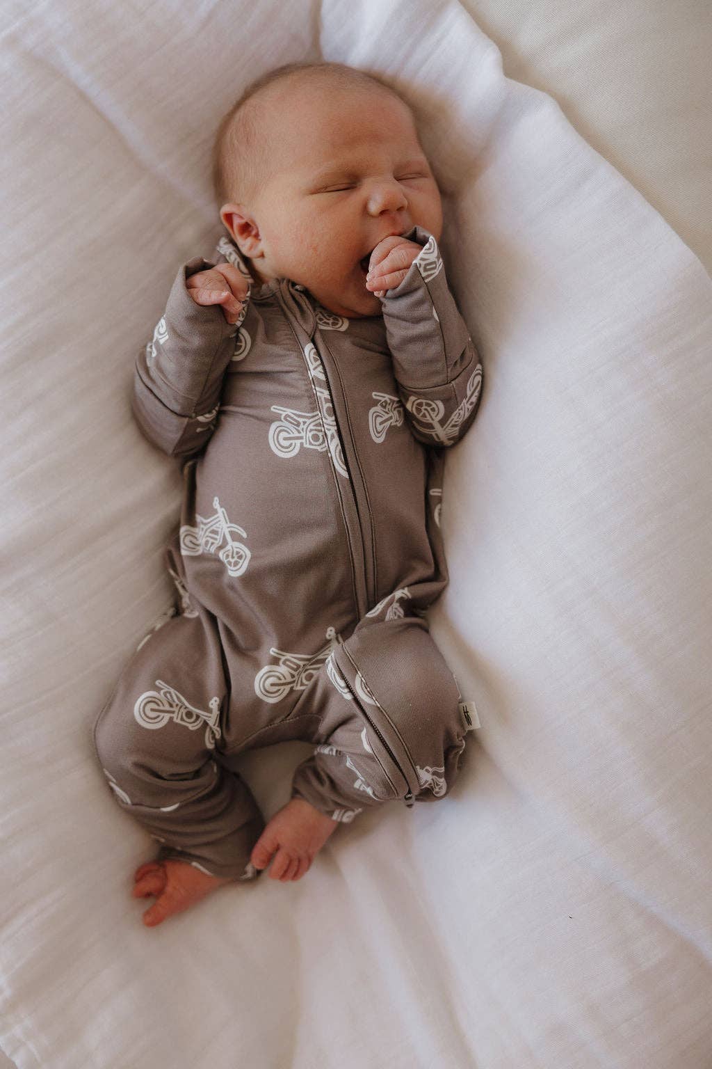 Forever French Baby Bamboo Zip Pajamas  || Dirt Bike