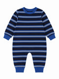 PRE ORDER Roobear Stripped Long Sleeve Romper ll Charcoal and Blue Stripes