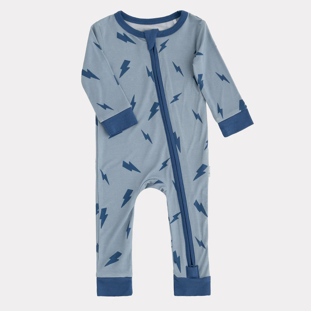 Pip and Phee Bamboo Footless Sleeper || Navy Lightning