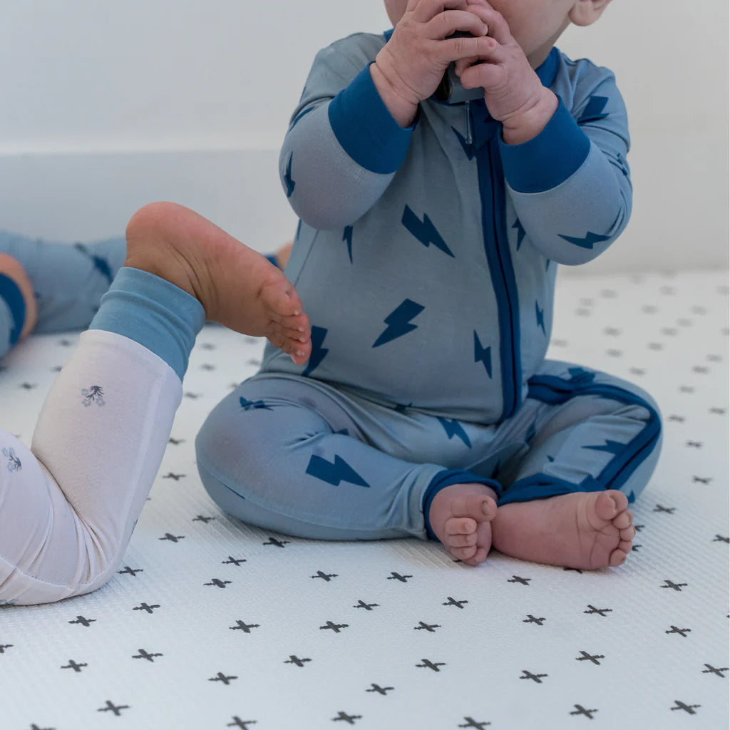 Pip and Phee Bamboo Footless Sleeper || Navy Lightning