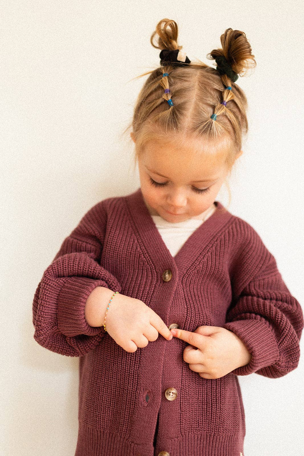 Jax & Lennon Kids Knit Button Cardigan || Dusty Fig