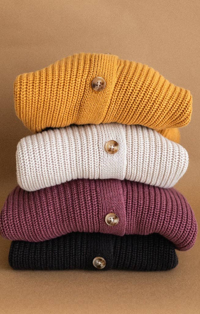 Jax & Lennon Kids Knit Button Cardigan || Dusty Fig