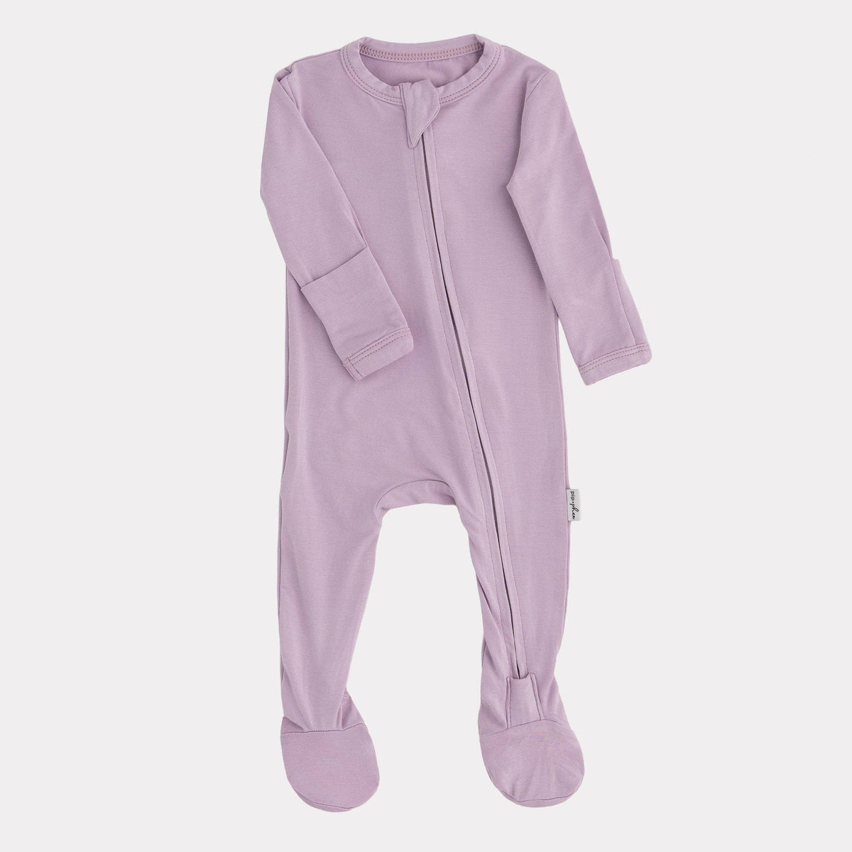 Pip + Phee Bamboo Zip Footie || Iced Lavendar