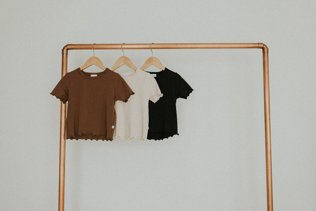 Jax & Lennon Kids Lettuce Hem Tee || Cocoa Brown