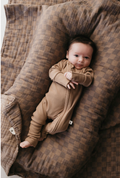 Forever French Baby Bamboo Zip Pajamas || Ribbed Milk Chocolate