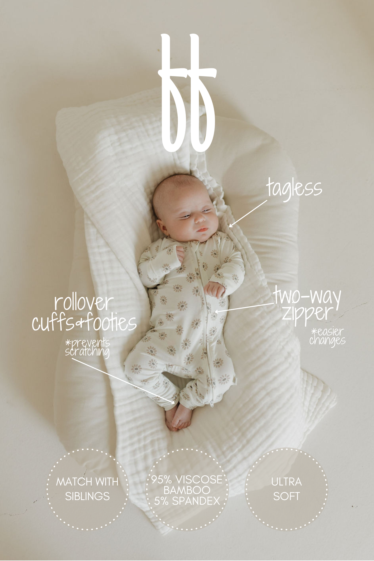 Forever French Baby Bamboo Zip Pajamas || Daisy Fields