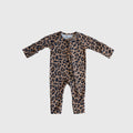 Forever French Baby Bamboo Zip Pajamas || Leopard