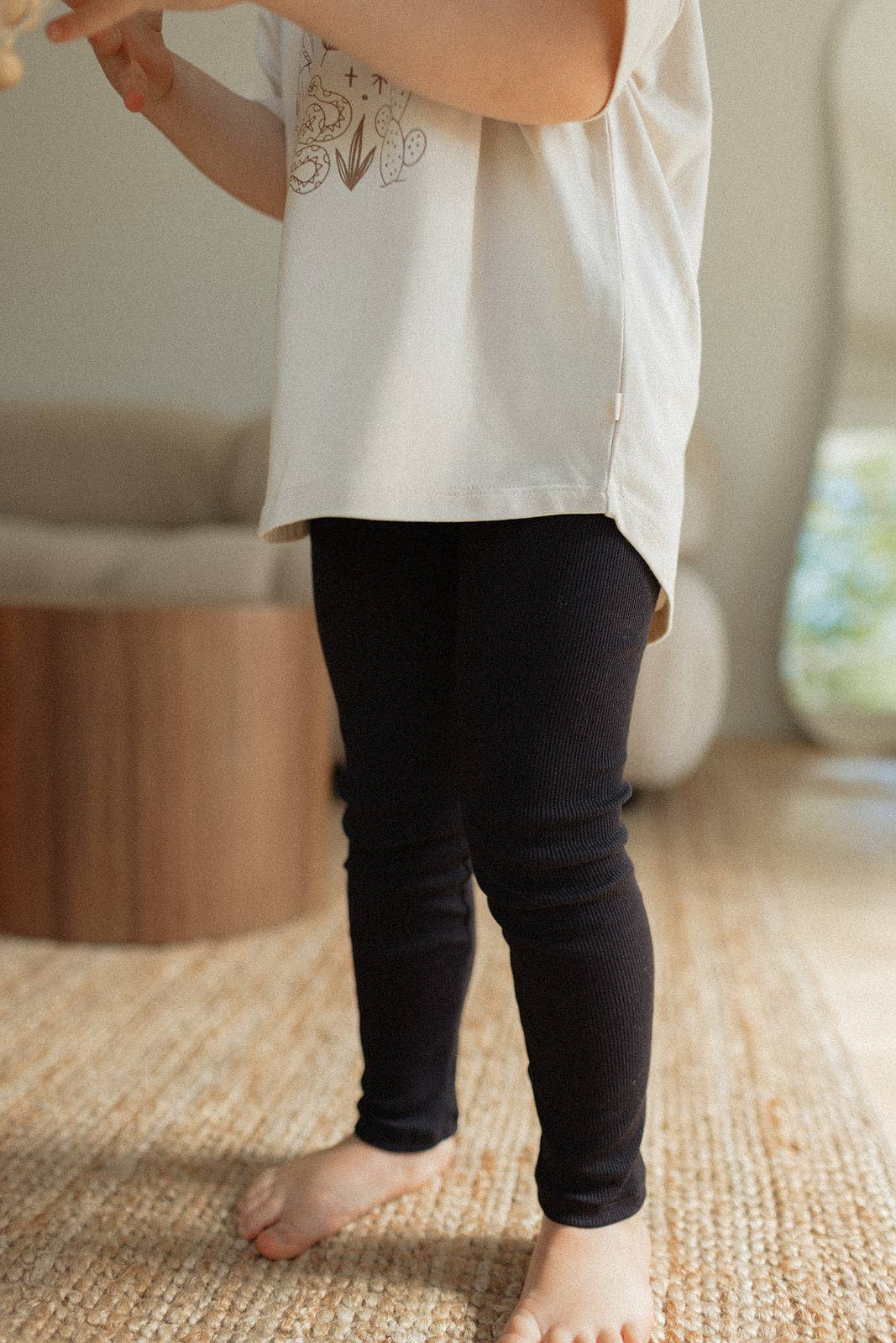 Jax & Lennon Kids Ribbed Leggings || Onyx