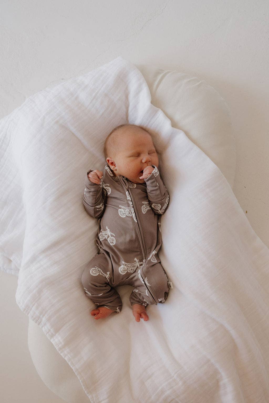 Forever French Baby Bamboo Zip Pajamas  || Dirt Bike