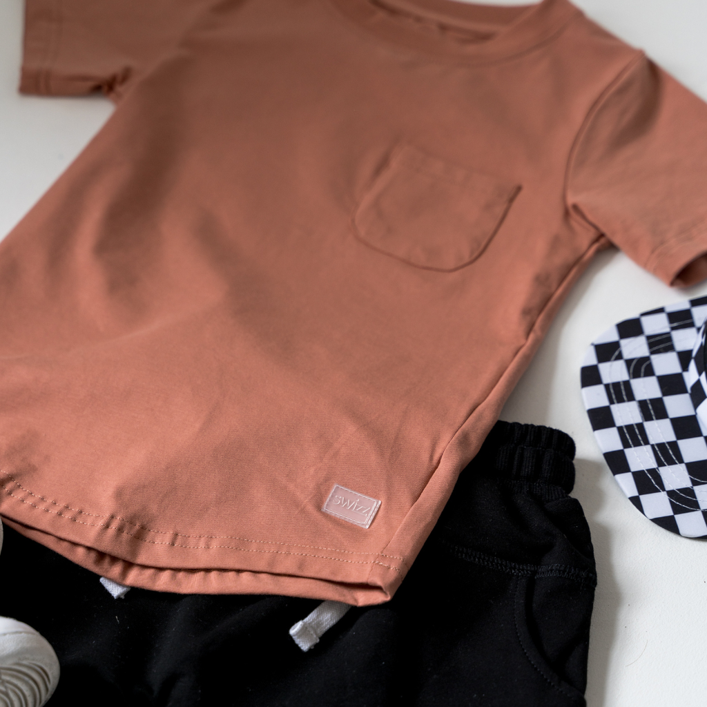 Swizz Lightweight Pocket T-Shirt || Terracotta